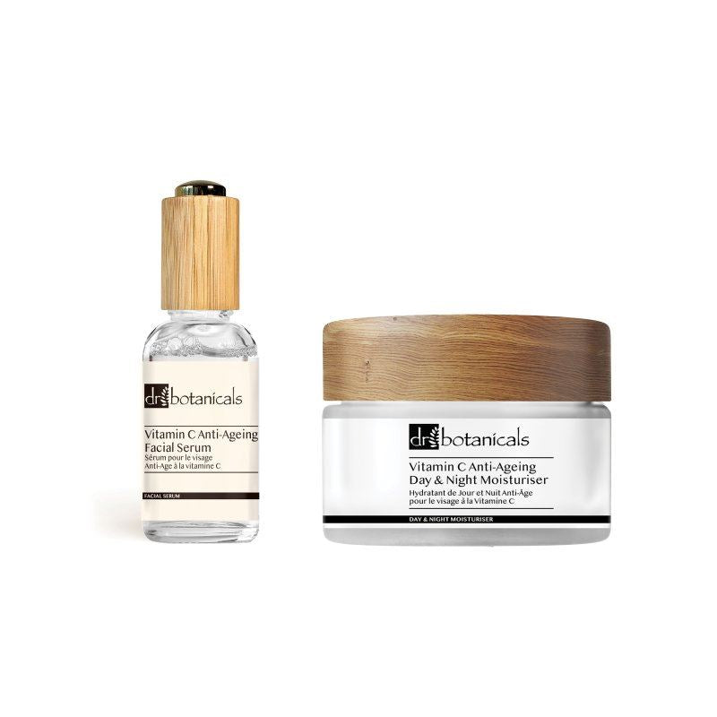 Crema hidratante de día antiedad con vitamina C + sérum facial