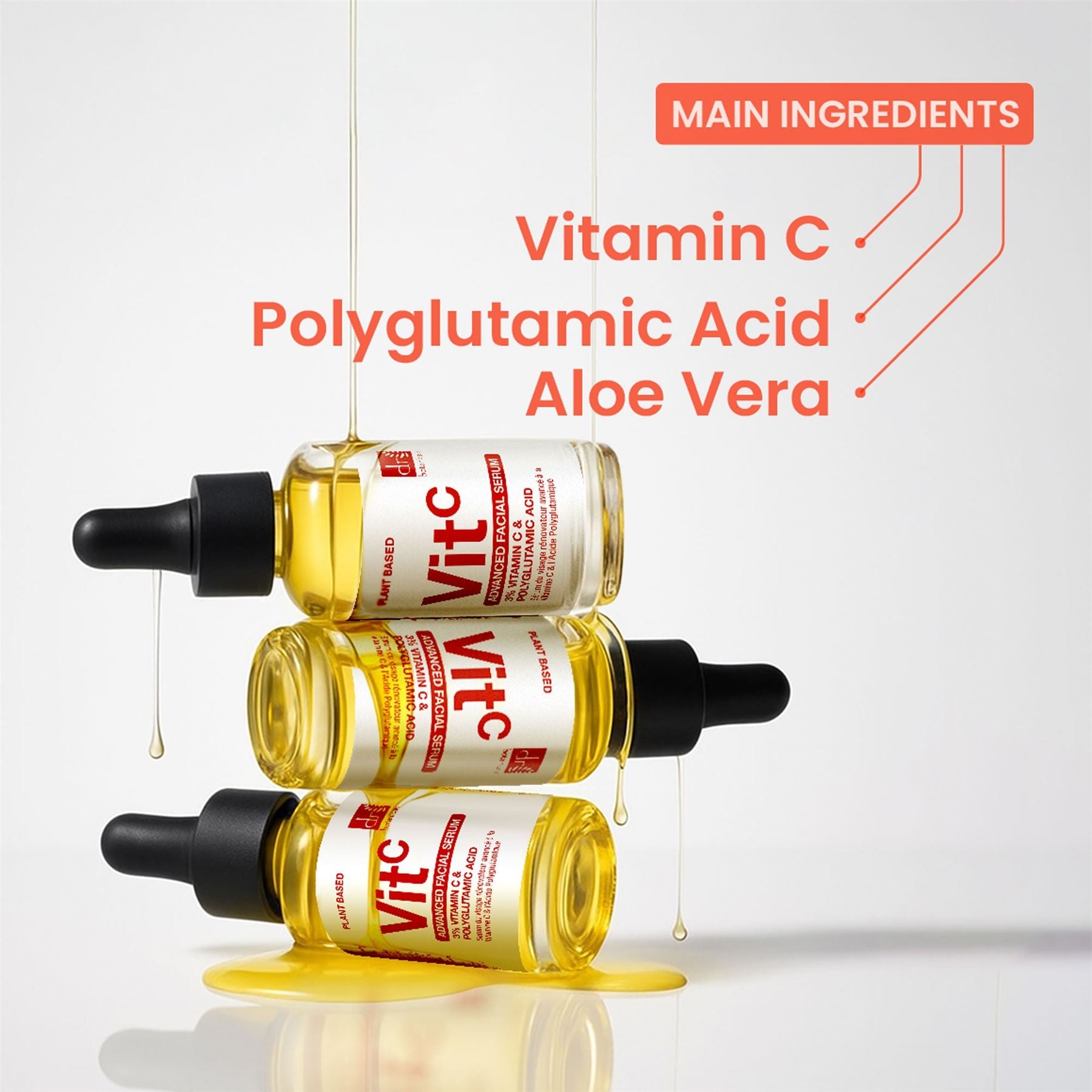 Advanced Facial Serum with 3% Vitamin C & Polyglutamic Acid 30ml