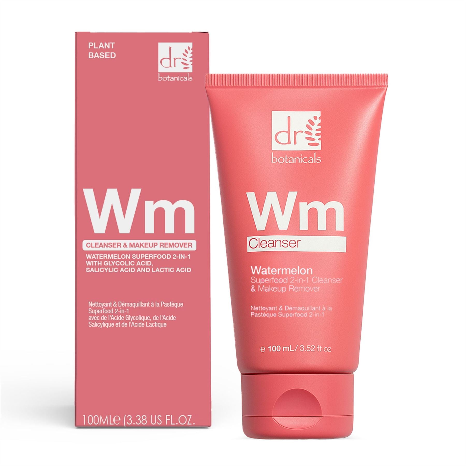 Watermelon Superfood Limpiador y Desmaquillante 2 en 1 con Ácido Glicólico, Ácido Salicílico y Ácido Láctico 100ml