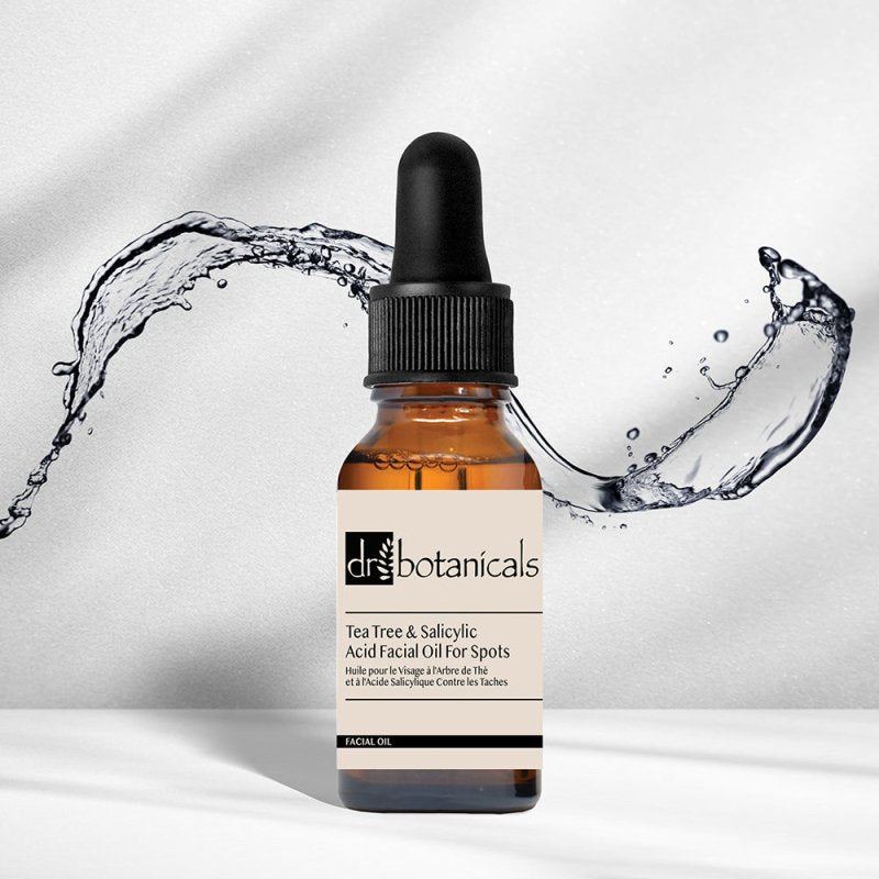 Aceite facial de árbol de té y ácido salicílico para manchas