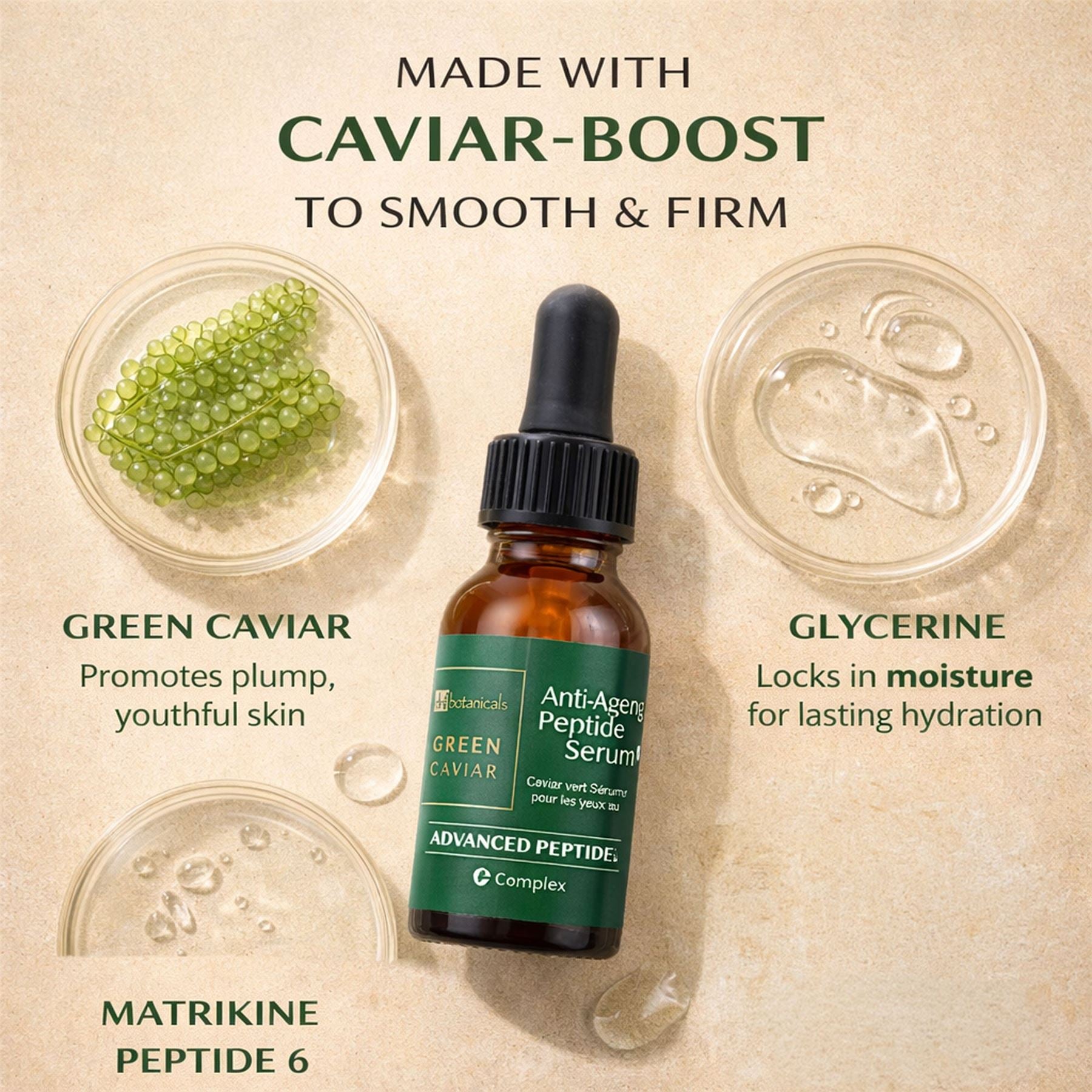 Sérum para ojos con péptidos antienvejecimiento Green Caviar 15 ml