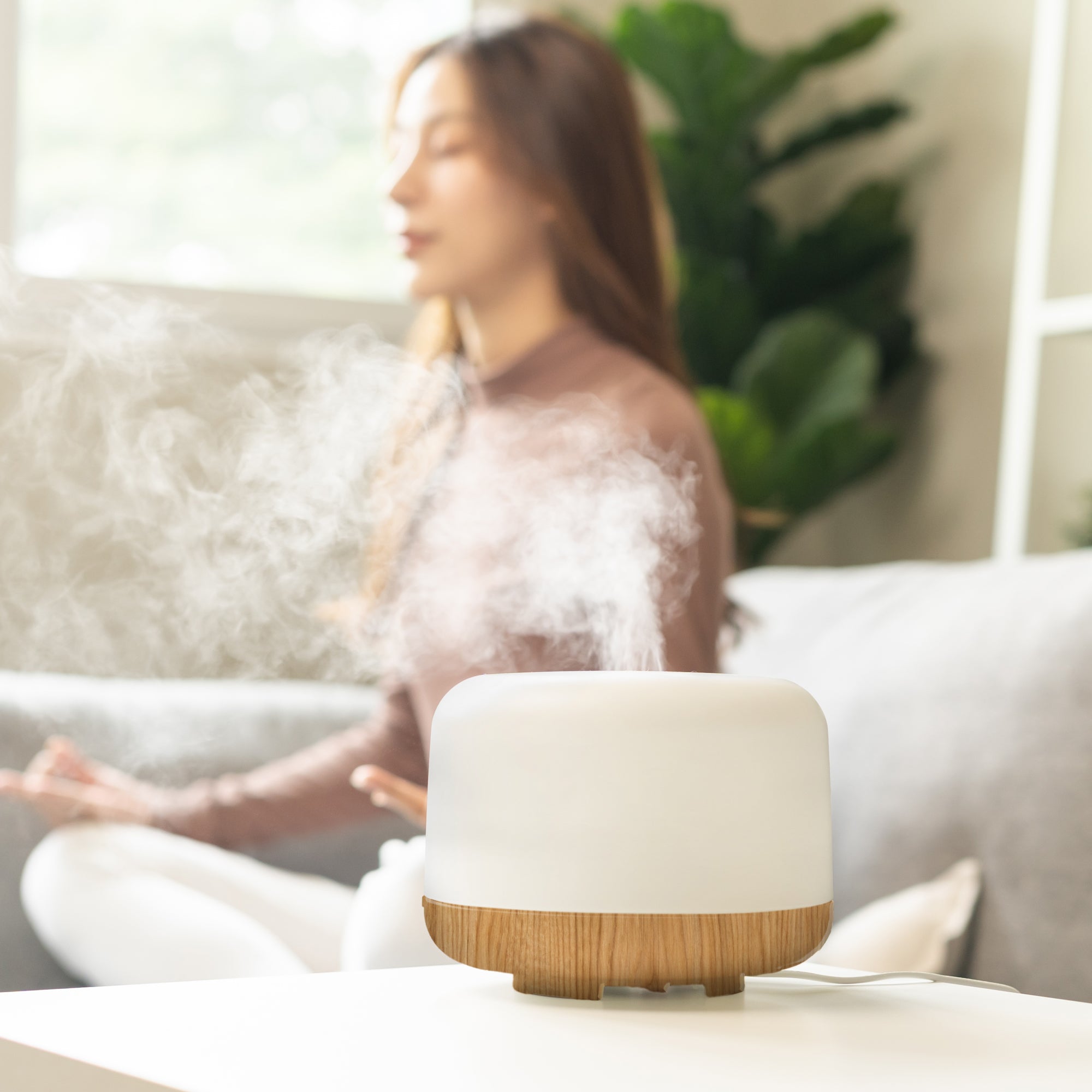 Difusor de aroma con base de veta de madera (USB)