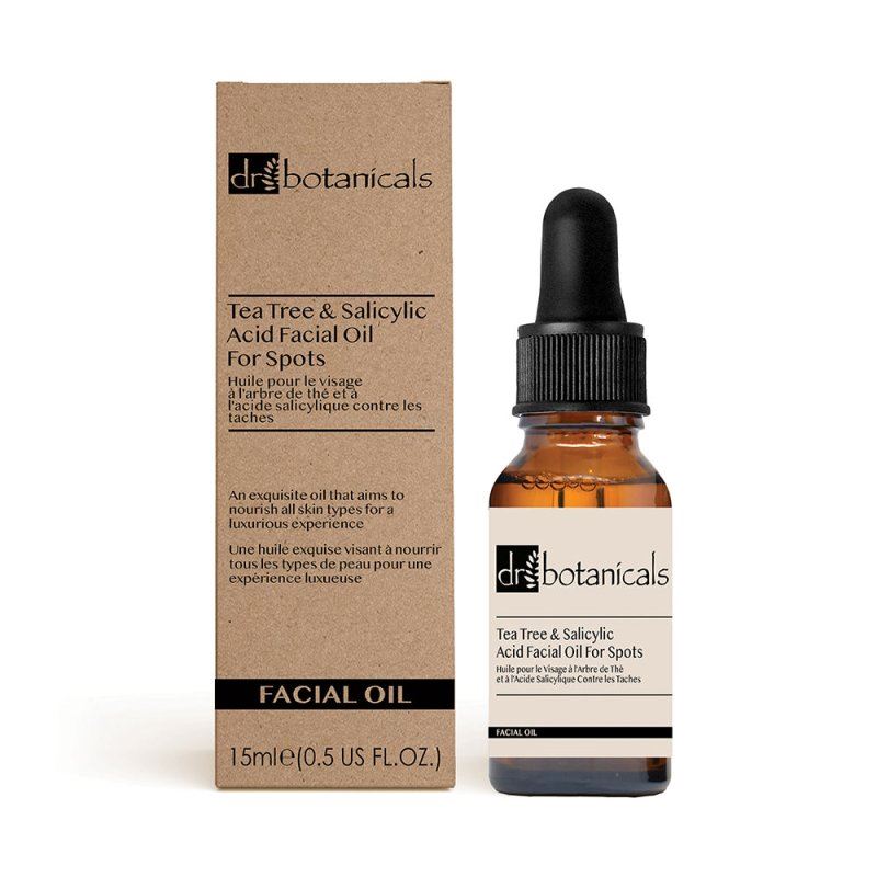 Aceite facial de árbol de té y ácido salicílico para manchas