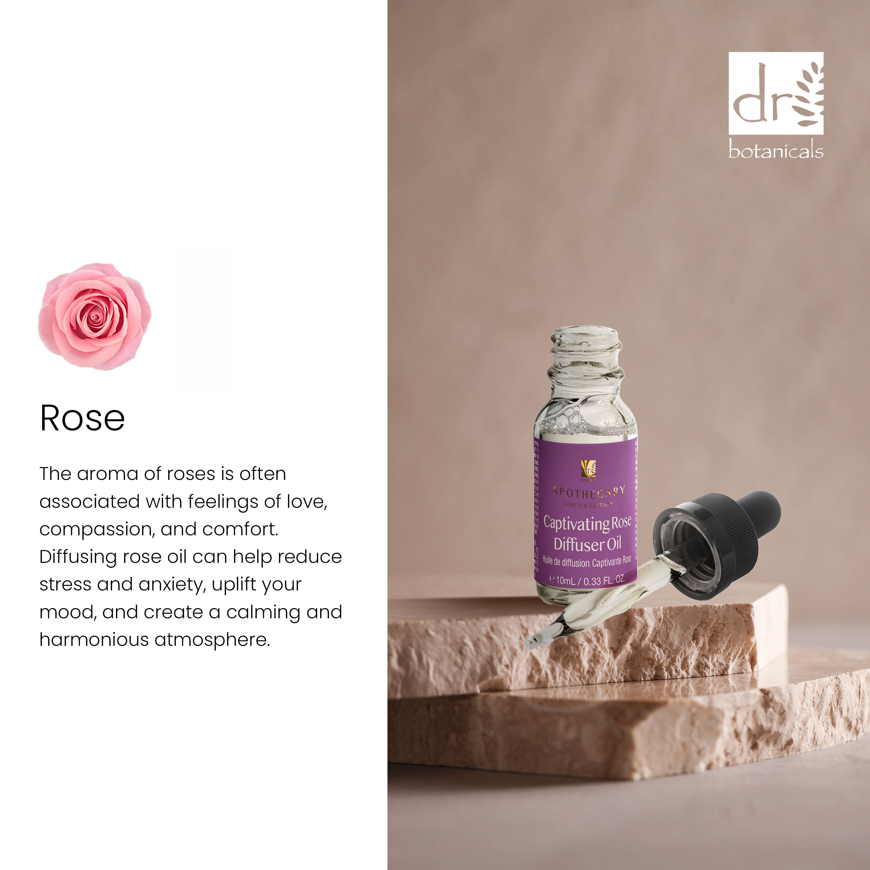 Dr Botanicals Premium 5 In 1 Aromatherapy Captivating Rose Diffuser Kit