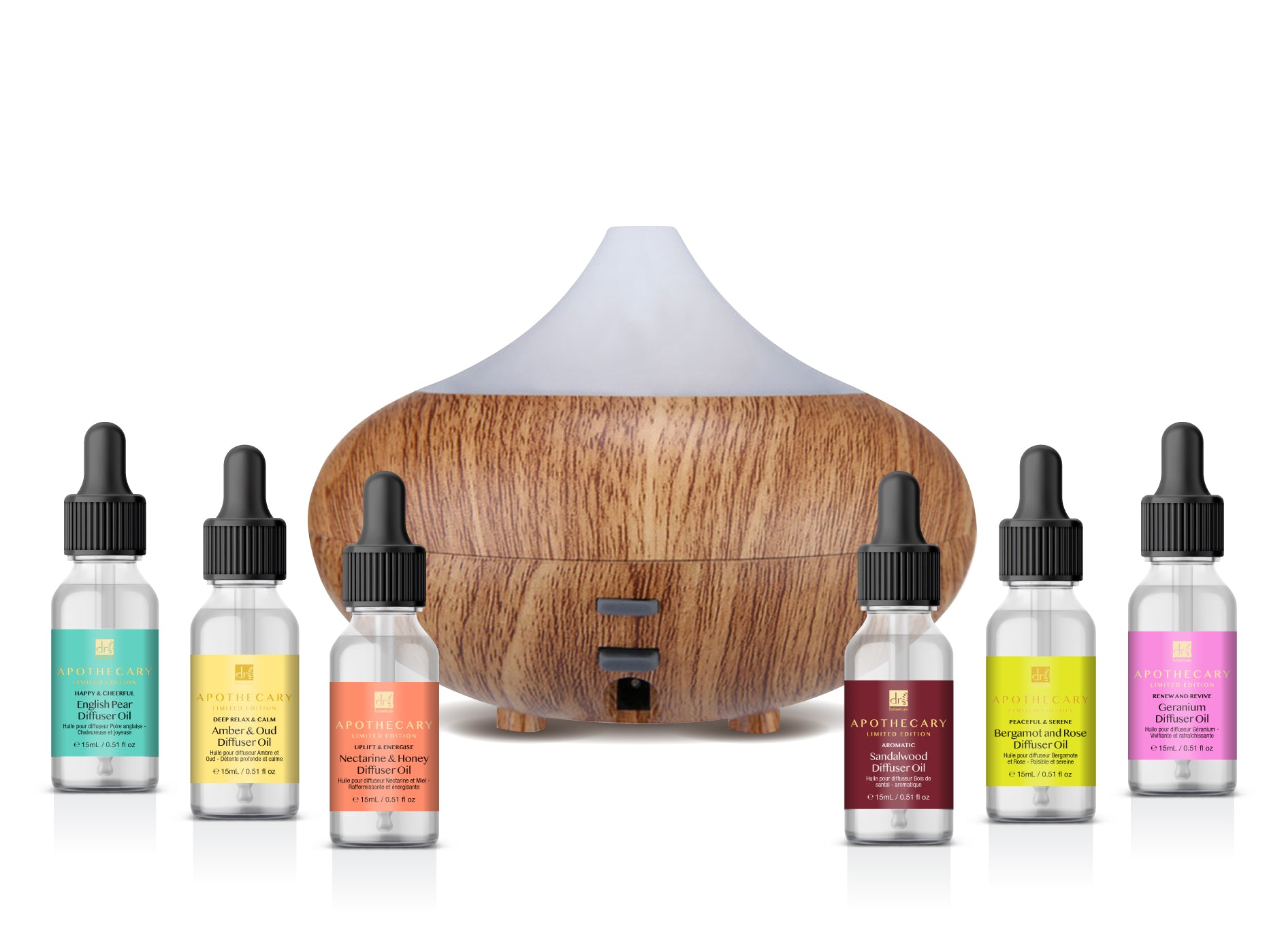 Kit Difusor de Aromas de Madera + Aceites 6 unidades