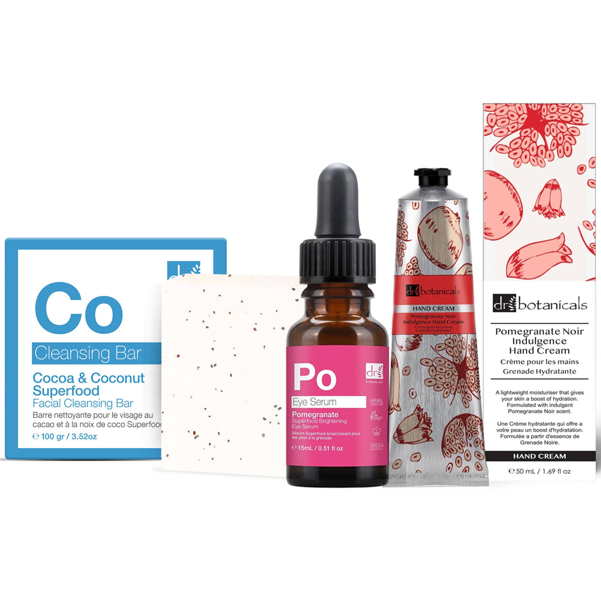 Kit trío iluminador de granada, cacao y coco
