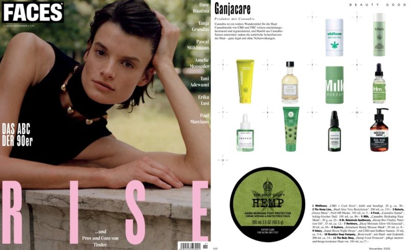 Our wonderful Hemp Bio Nutrition Oil featured in Faces - a monthly magazine - Dr Botanicals