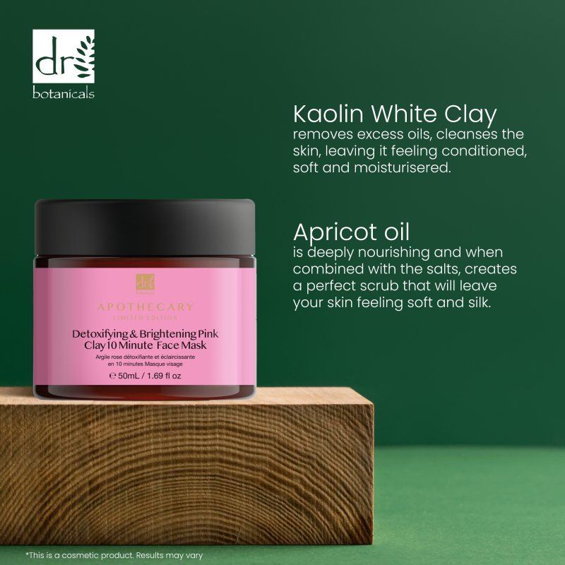 Mascarilla facial de 10 minutos de arcilla rosa desintoxicante e iluminadora 50 ml