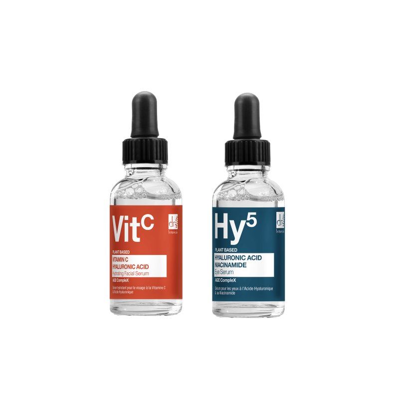 Sérum Facial Antiedad Vitamina C y Ácido Hialurónico 30ml + Sérum Contorno de Ojos Antiedad Ácido Hialurónico y Niacinamida 15ml