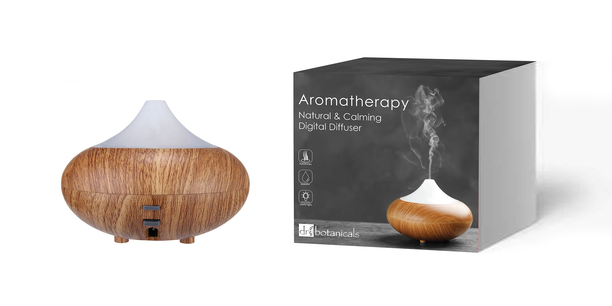 Wooden Aroma Diffuser + Oils Kit: Sandalwood, Nectarine & Honey