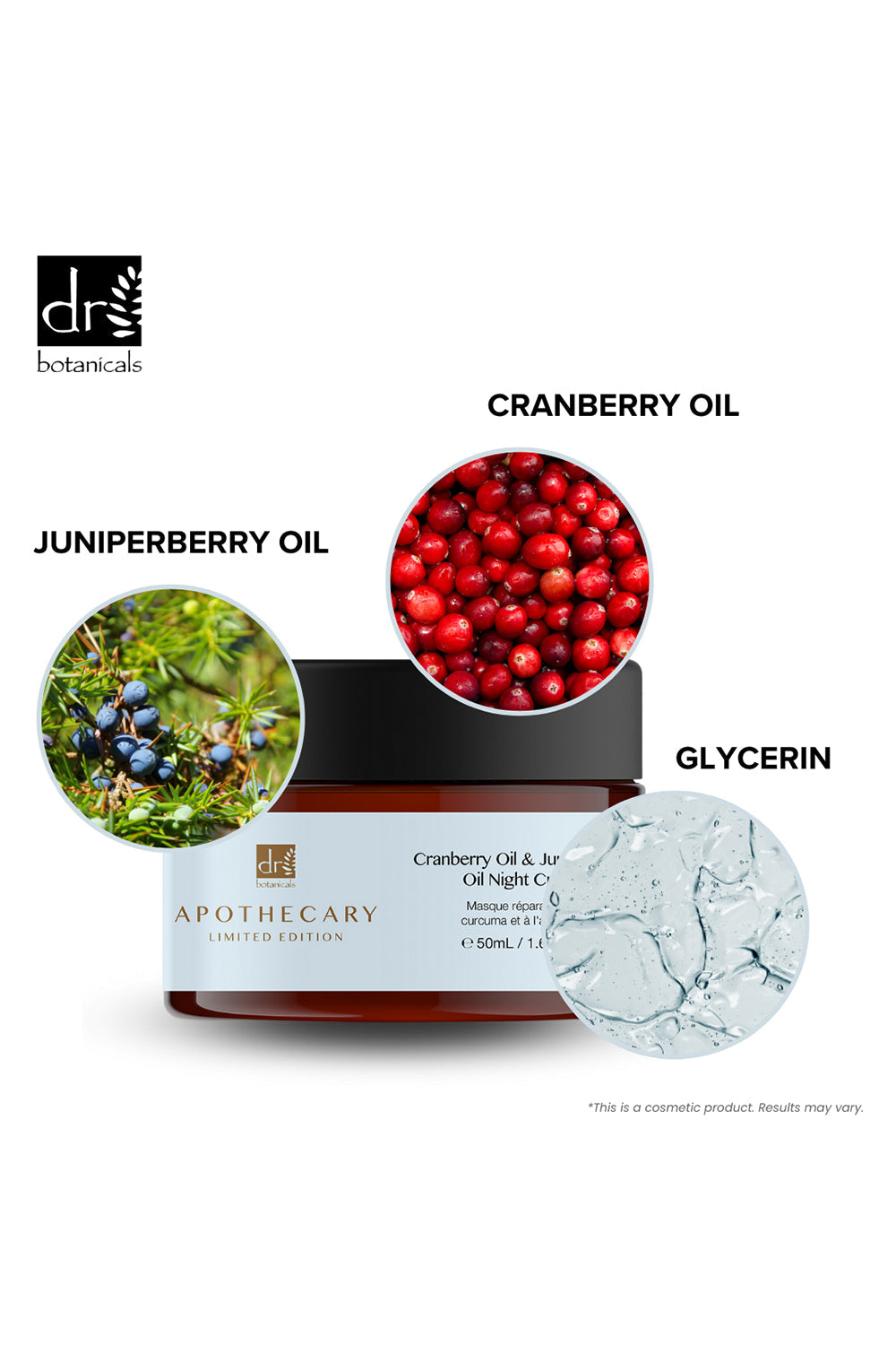 Cranberry Oil and Juniperberry Oil Night Cream + DB Charcoal and Zingy Fruits Mask Treatment