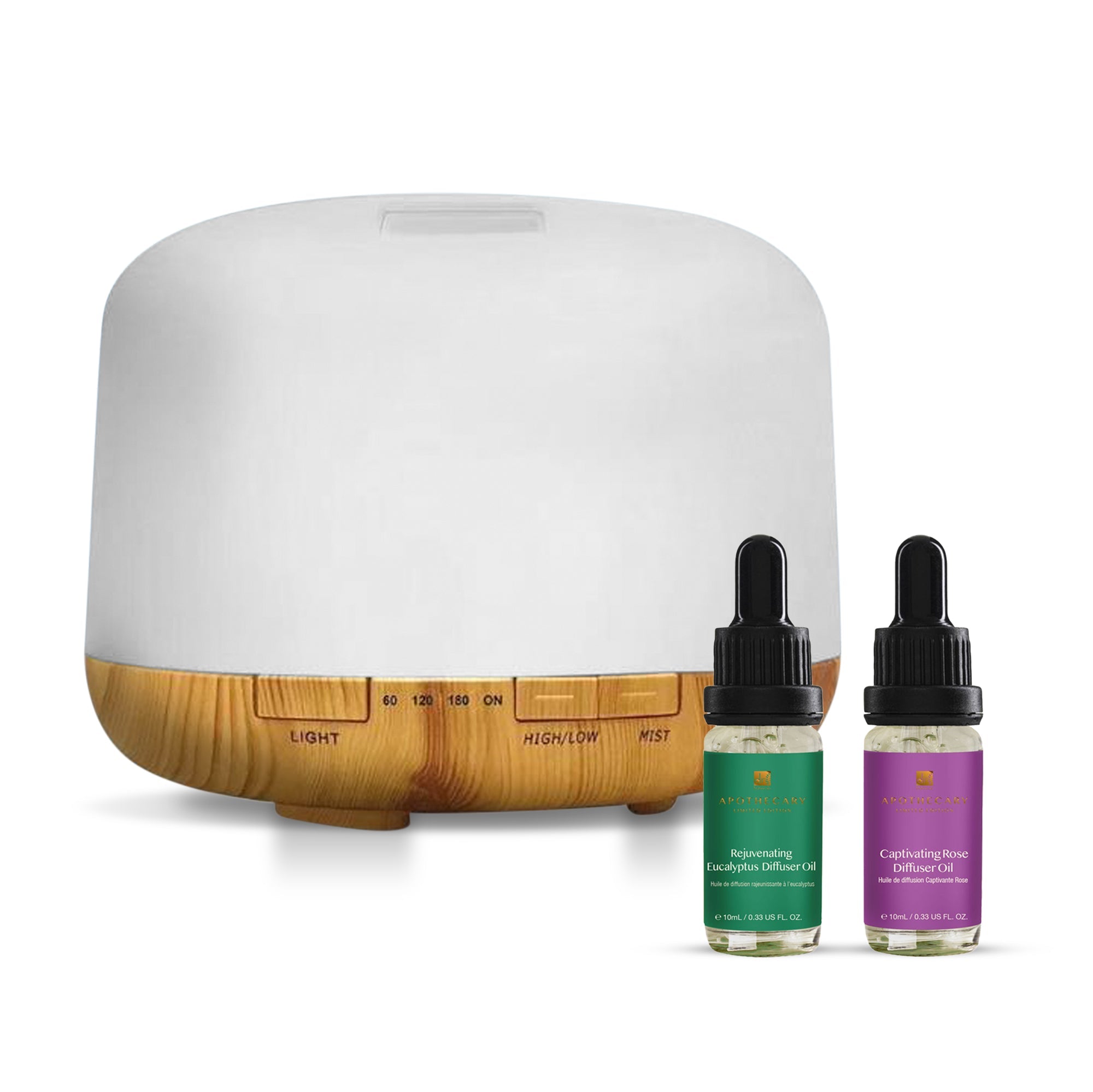 Dr Botanicals Premium 5 In 1 Aromatherapy Rejuvenating Eucalyptus + Captivating Rose Diffuser Kit