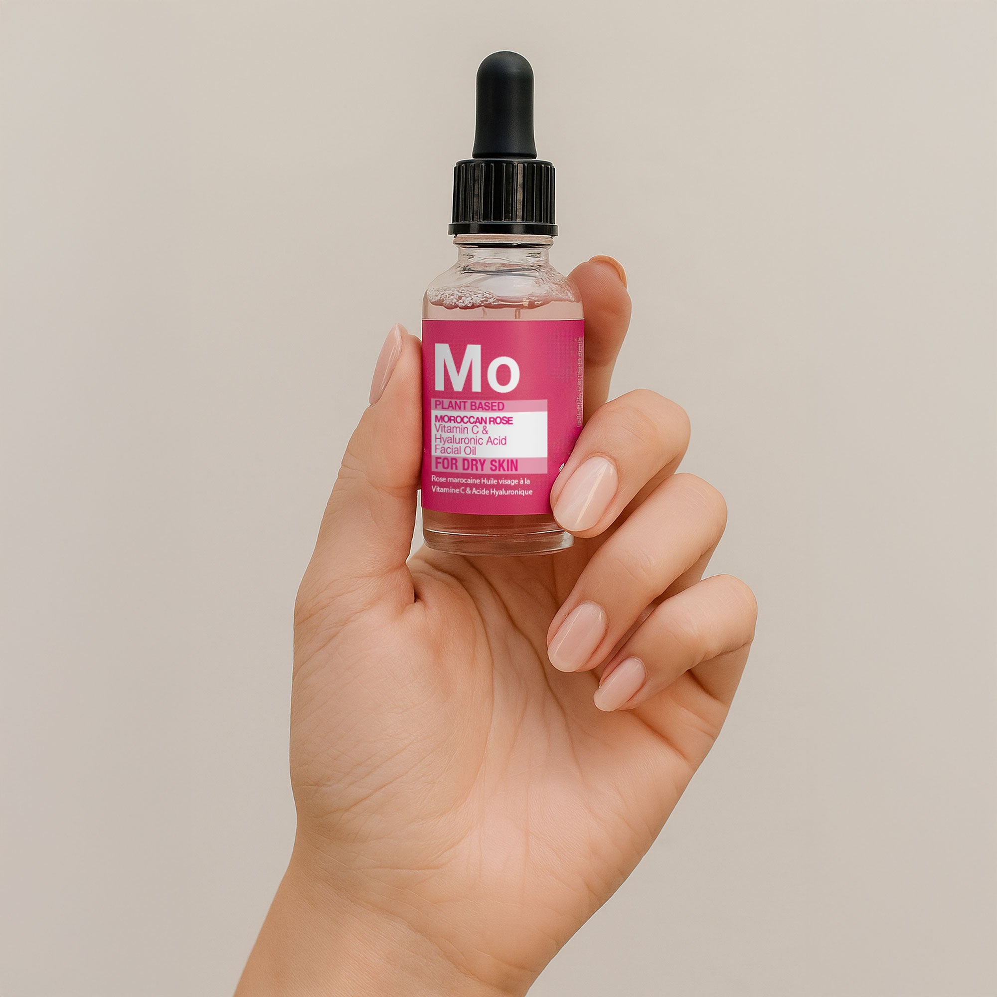 Moroccan Rose Facial Oil with Hyaluronic Acid & Vitamin C 30ml Trio Set