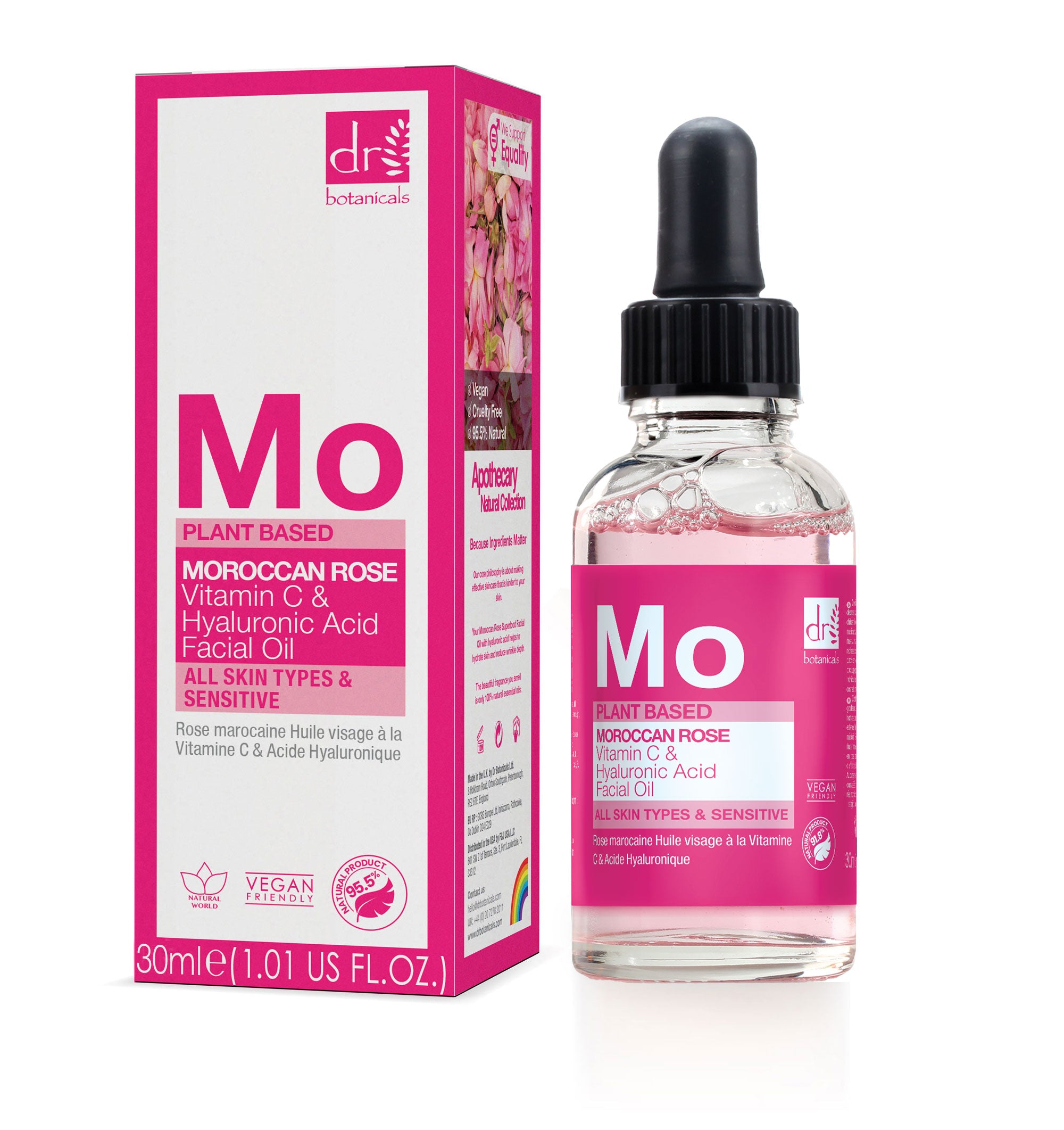 Moroccan Rose Facial Oil with Hyaluronic Acid & Vitamin C 15ml + 30ml