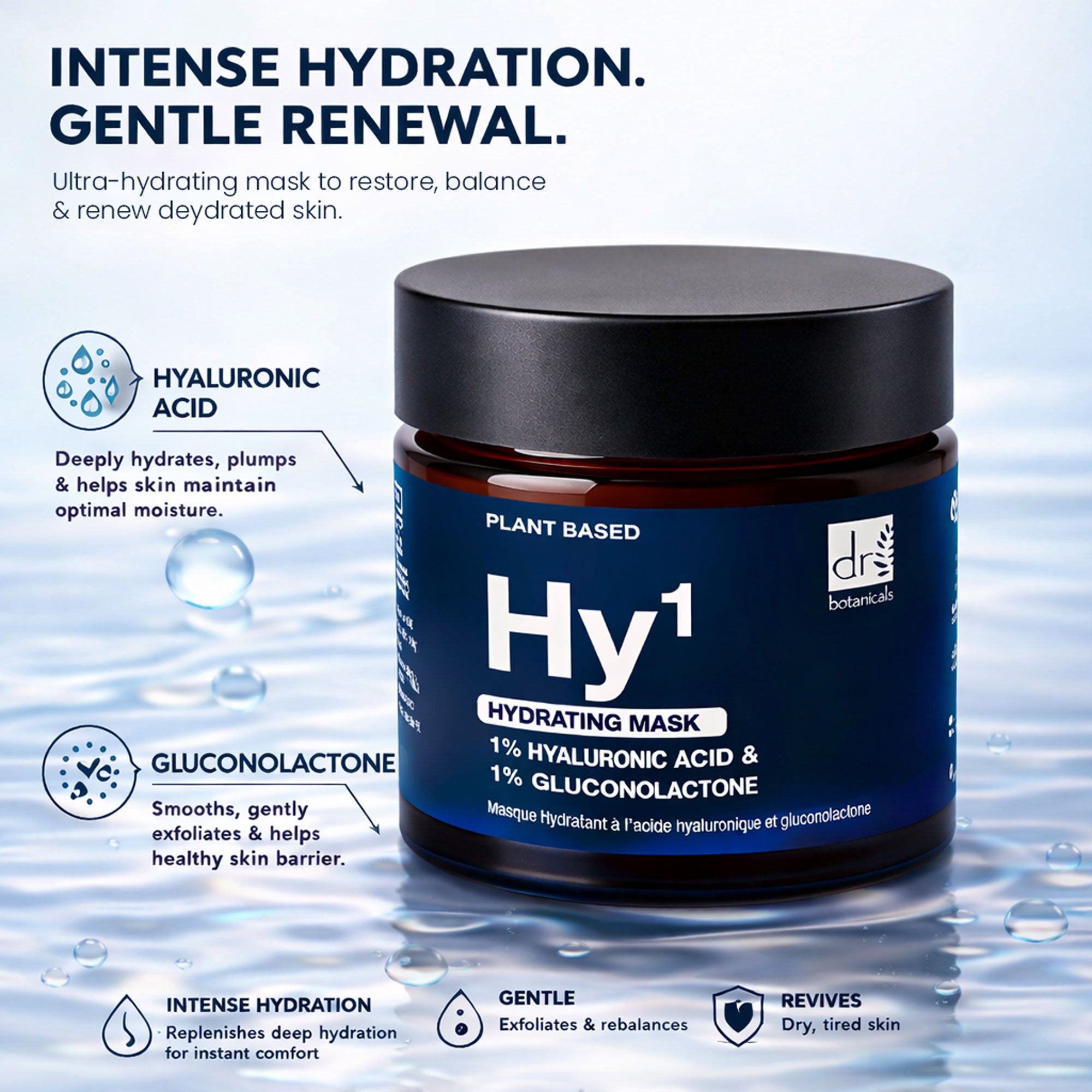 Dr Botanicals Hydrating Mask 1% Hyaluronic Acid & 1% Gluconolactone 60ml