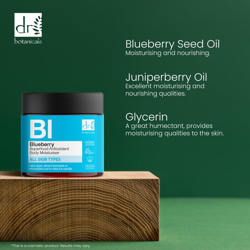 Blueberry Superfood Antioxidant Body Moisturiser 60ml - Dr Botanicals