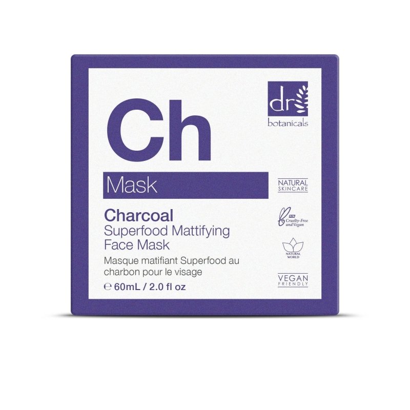 Charcoal Superfood Mattifying Face Mask 60ml - Dr Botanicals