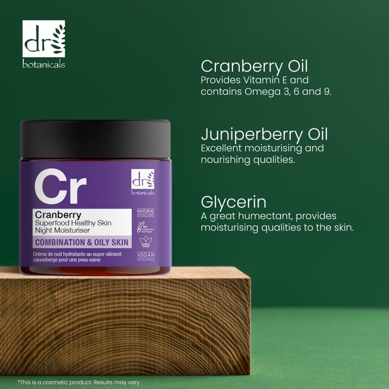 Cranberry Night Moisturiser 60ml - Dr Botanicals