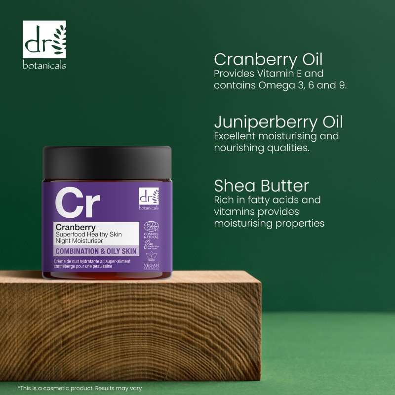 Cranberry Superfood Healthy Skin Night Moisturiser 60ml - Dr Botanicals