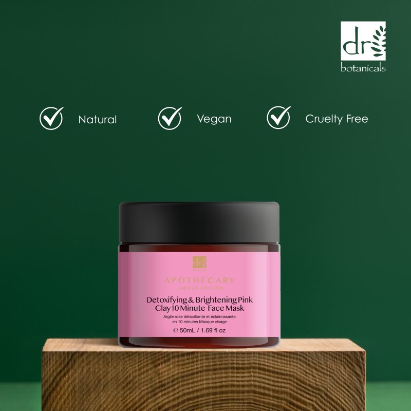 Detoxifying & Brightening Pink Clay 10 Minute Face Mask 50ml - Dr Botanicals