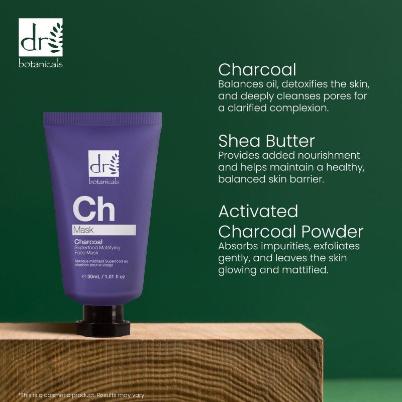 Mascarilla facial matificante con superalimentos de carbón