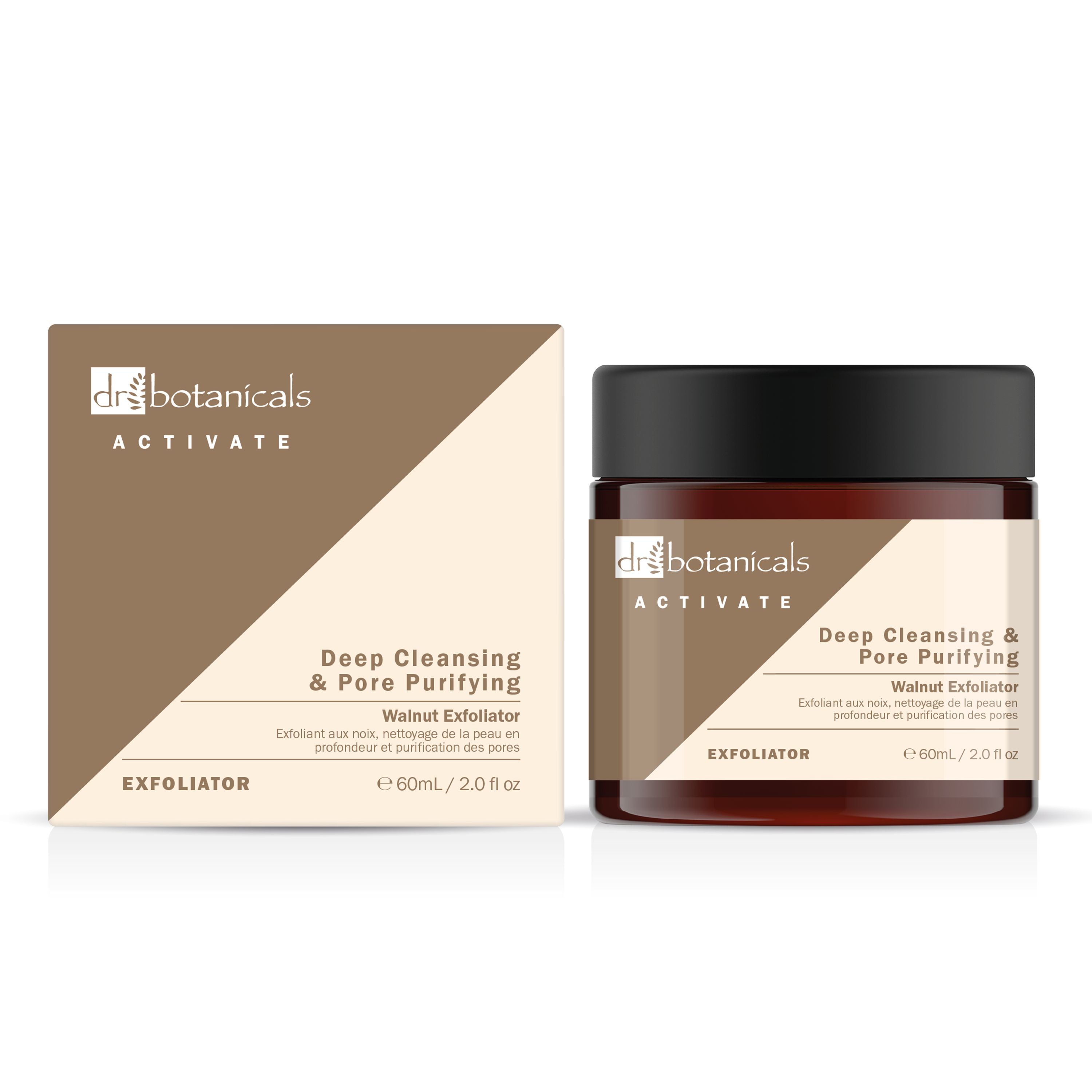 Dr Botanicals Activate Deep Cleansing & Pore Purifying Walnut Exfoliator 60ml Twin Value Savings Pack