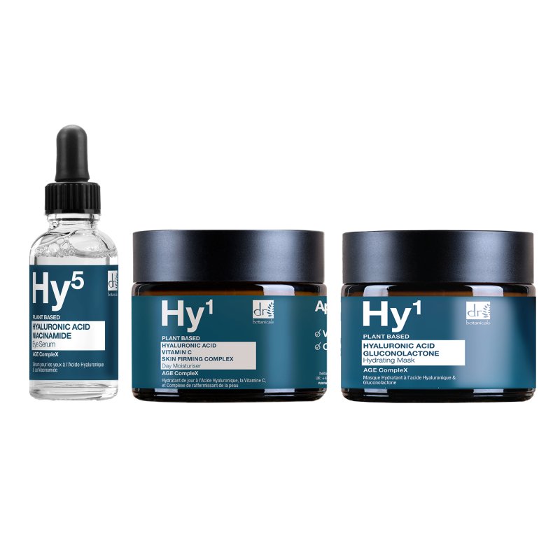 Hyaluronic Acid Day Moisturiser + Eye Serum+ Mask - Dr Botanicals
