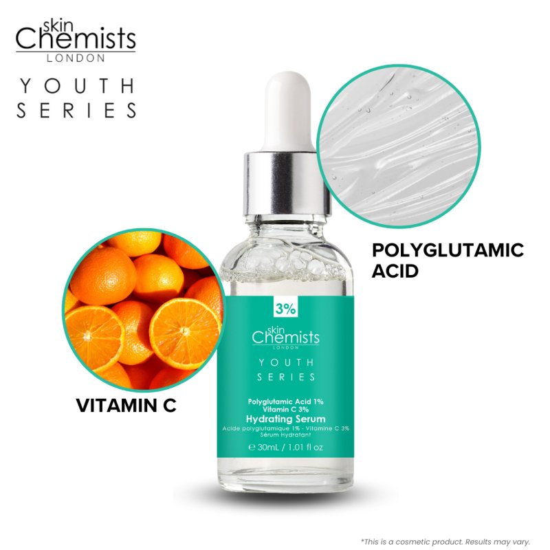 Hydrating Serum Polyglutamic Acid 1%, Vitamin C 3% 30ml - Dr Botanicals