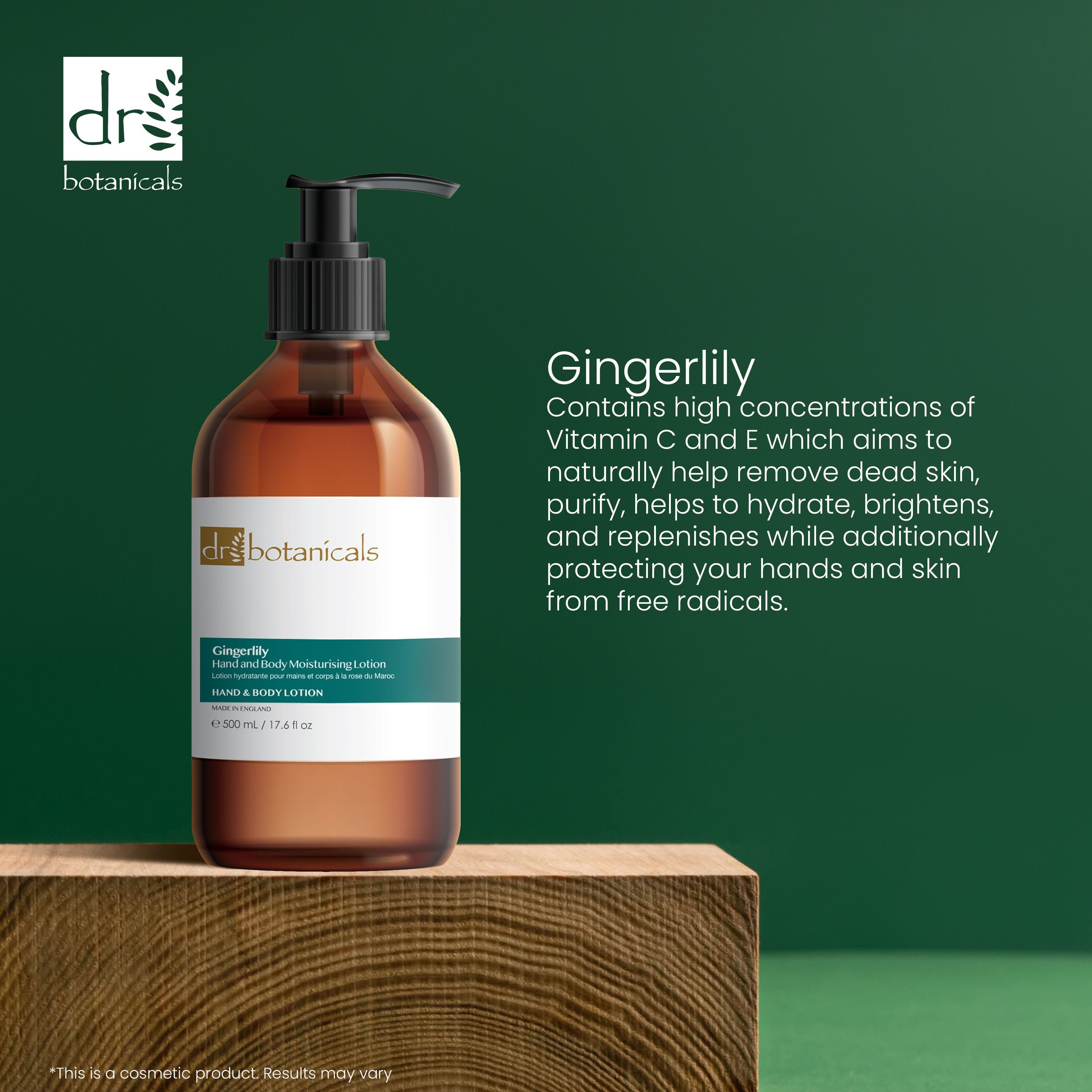 Dr Botanicals Gingerlily Hand & Body Moisturising Lotion 500ml Twin Value Savings Pack