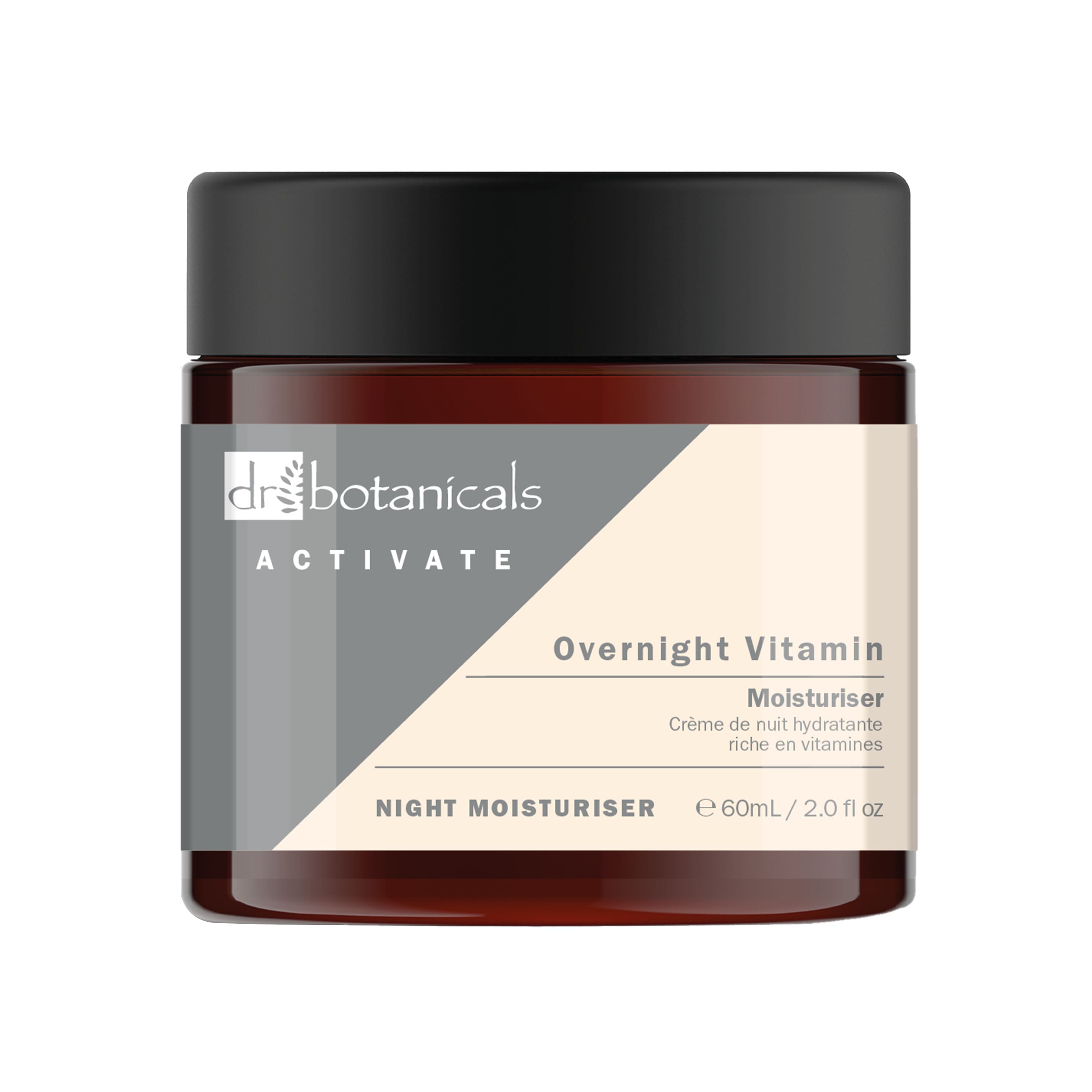 Dr Botanicals Activate Overnight Vitamin Moisturiser 60ml Twin Value Savings Pack