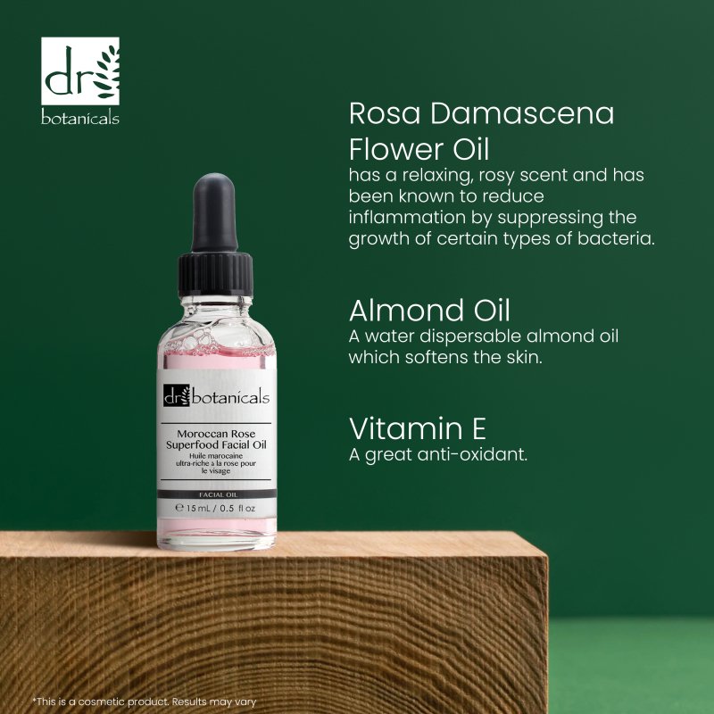 Moroccan Rose Superfood Facial Oil 15ml - Dr Botanicals