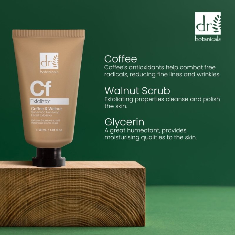 skinChemists Coffee Superfood Renewing Facial Exfoliator with Physical & Chemical Exfoliation - Dr Botanicals