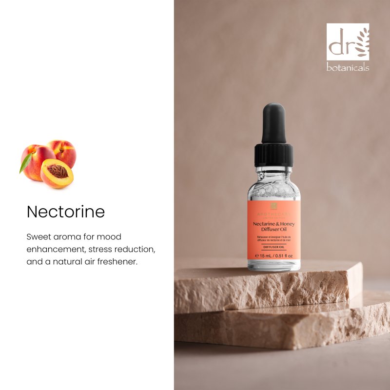 Uplift & Energise Nectarine & Honey Diffuser Oil 15ml - Dr Botanicals