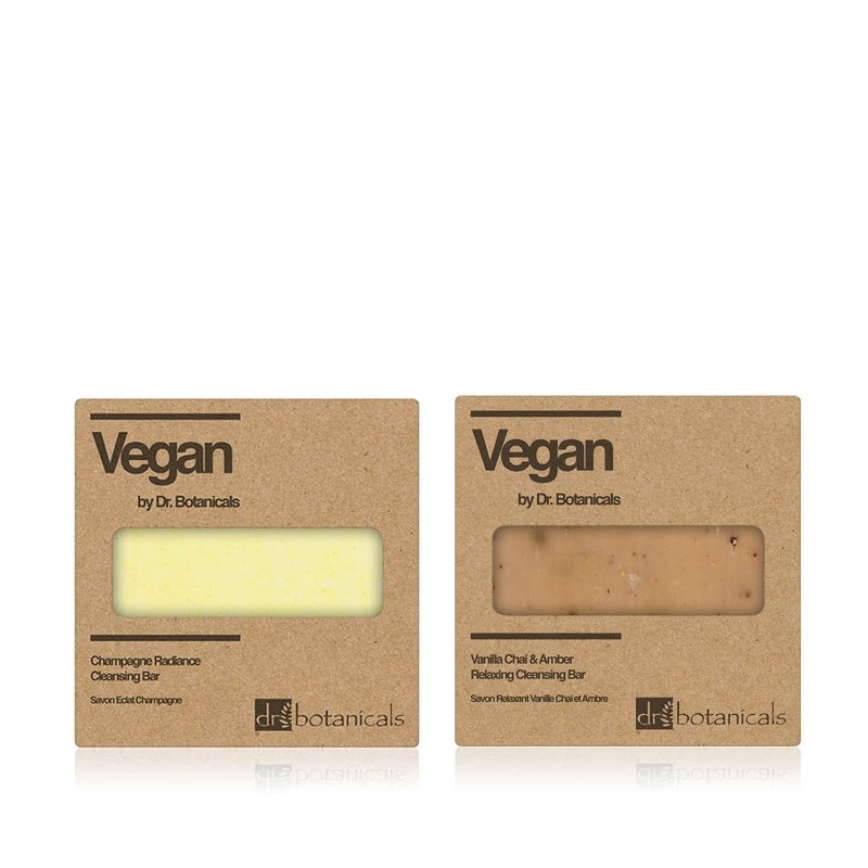 Vanilla Chai & Amber Relaxing Cleansing Bar + Champagne Radiance Cleansing Bar - Dr Botanicals