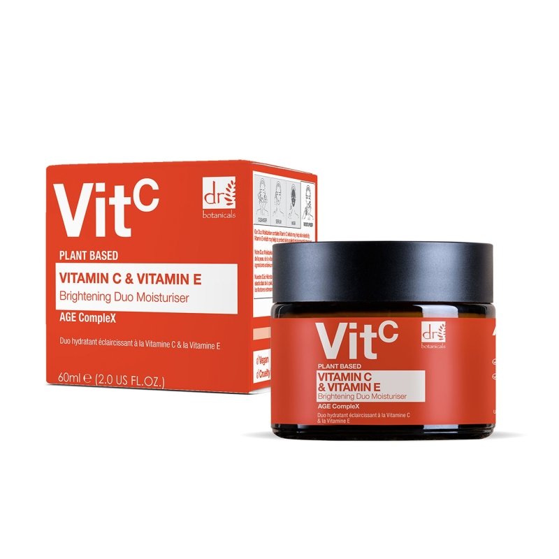 Vitamin C & Hyaluronic Acid Anti - ageing Facial Serum 30ml + Vitamin C & Vitamin E Brightening Anti - ageing Duo Moisturiser 60ml - Dr Botanicals