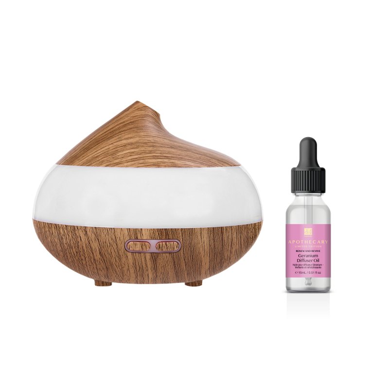 Wooden Aroma Diffuser + Geranium Oil Kit - Dr Botanicals