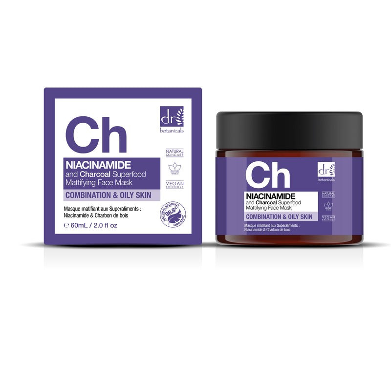 Dr Botanicals Niacinamide & Charcoal Superfood Mattifying Face Mask
