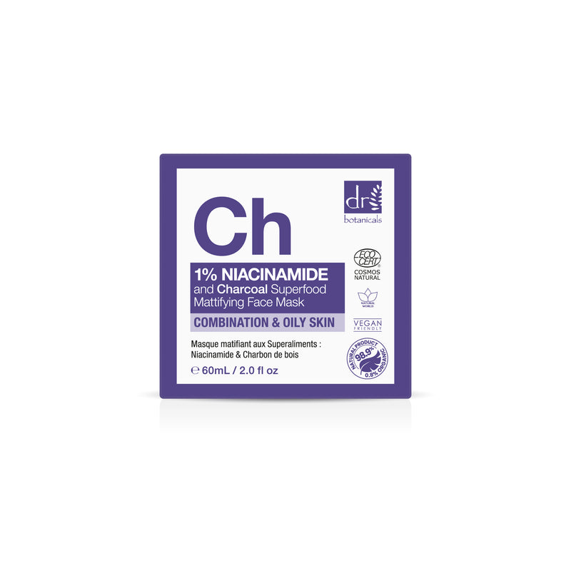 Dr Botanicals Niacinamide & Charcoal Superfood Mattifying Face Mask