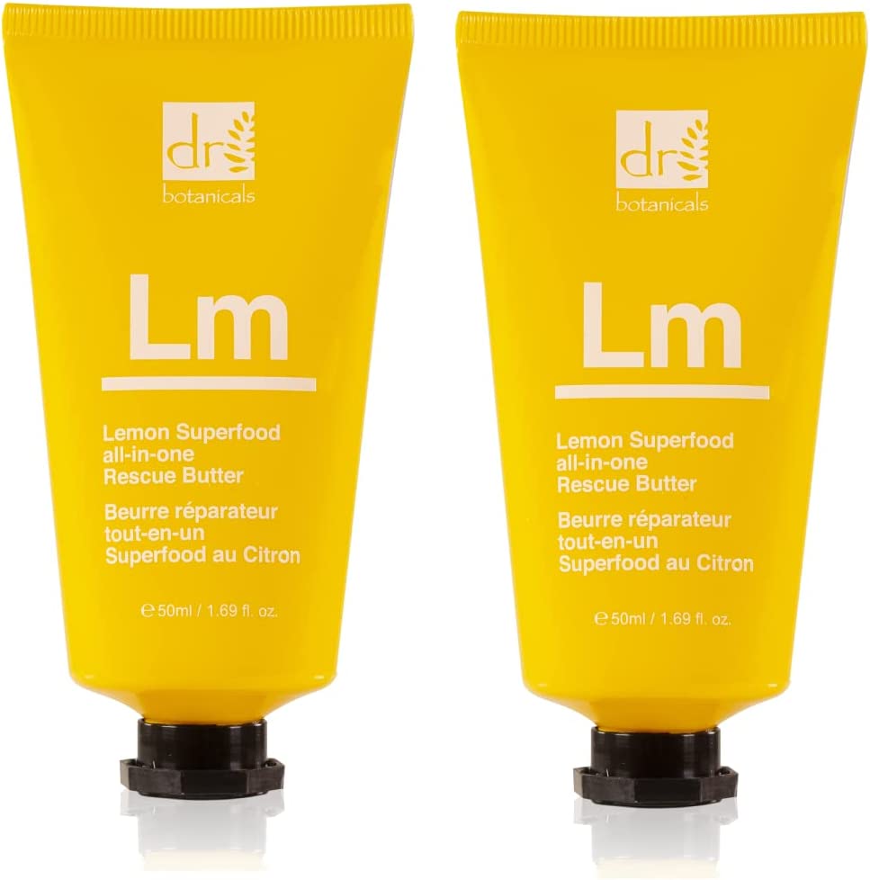 Dr Botanicals Lemon Superfood All-In-One Rescue Butter Moisturiser Duo Kit