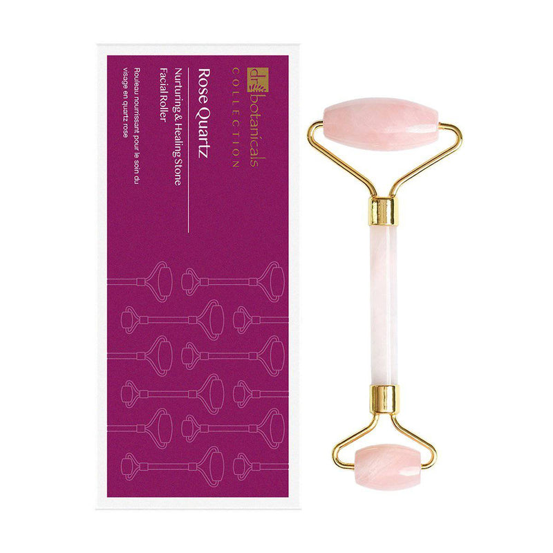 Rose Quartz Nurturing & Healing Stone Facial Roller (Rose Gold Handle)